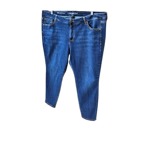 LANE BRYANT Plus Size Mid-Rise Super Stretch Skinny Blue Jeans SIZE Short 24 - Picture 3 of 12